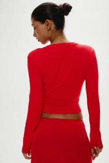 Sundae Cropped Cardigan - Cherry