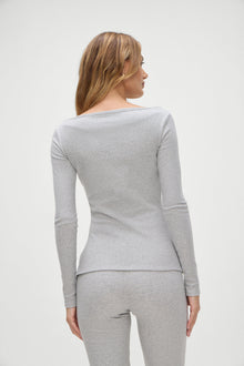 Talia Long Sleeve Shirt in Heather Grey