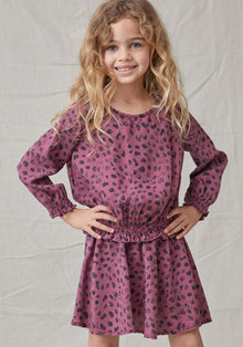 Girls |  Ruffle Edge Smock Top | Berry Red Dot