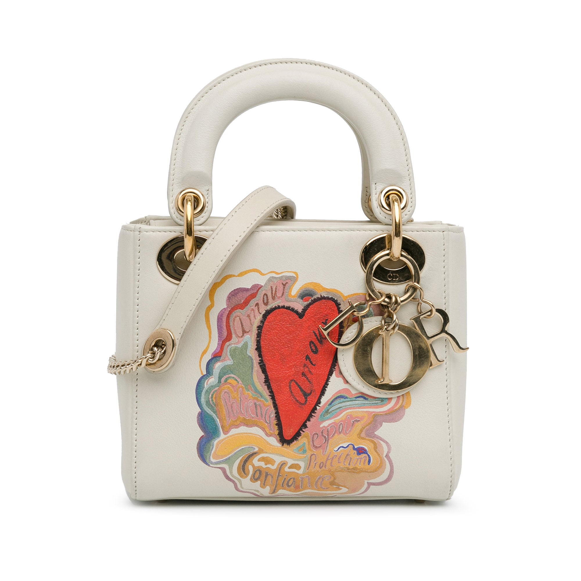 Dior | Pre-Owned Niki De Saint Phalle Mini Calfskin Dioramour Lady (Printed) - II | White