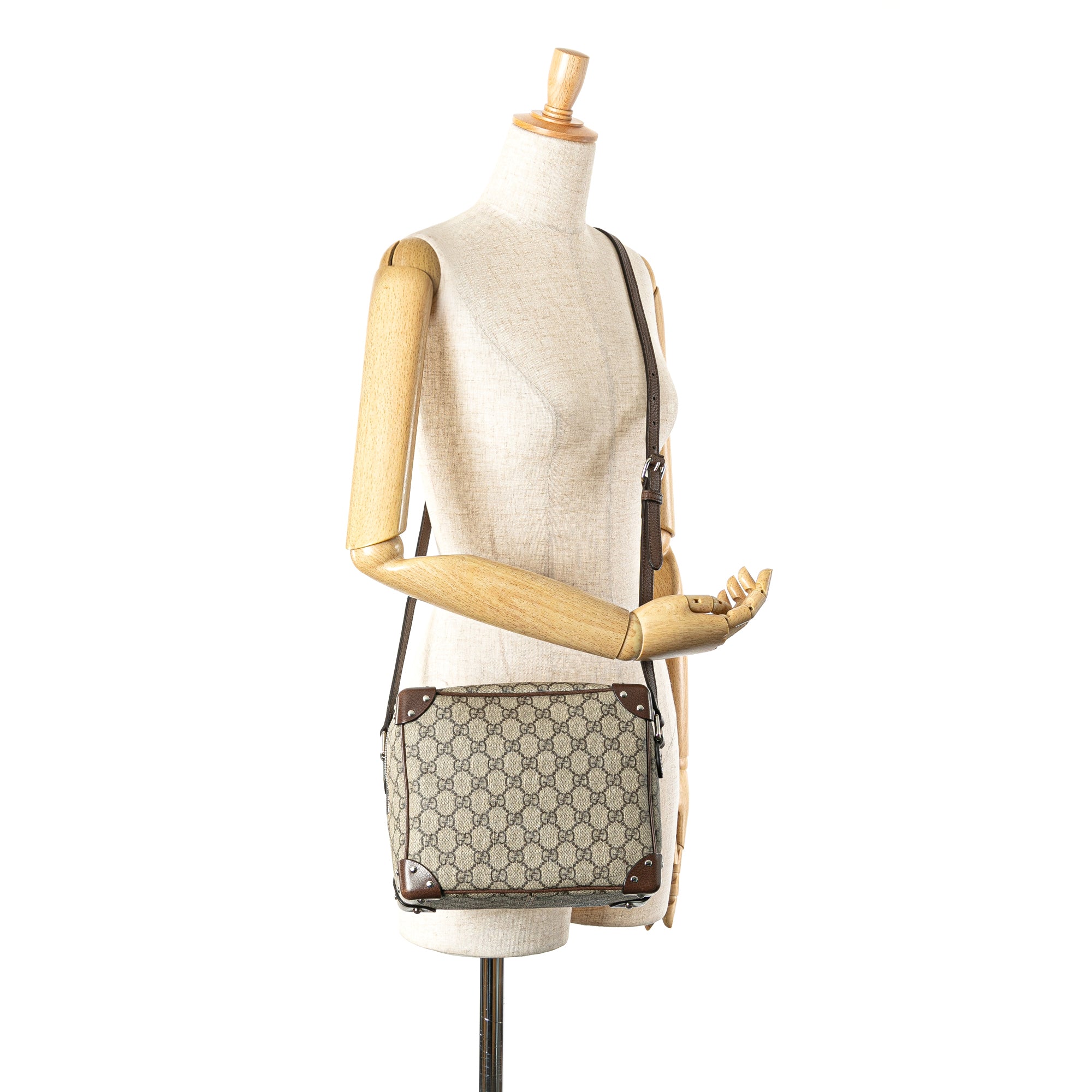 Gucci | Pre-Owned GG Supreme Soft Trunk Crossbody | Brown/Beige