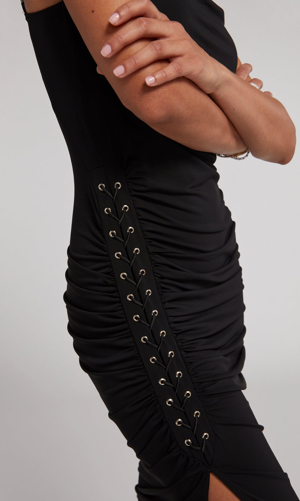 Kaylin Lace-Up Dress | Black