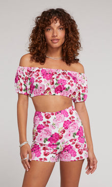 Jocia Poplin Top | Pink Floral Fantasy