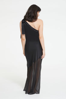 The Moonlight Midi in Black - 100% Silk by Ginia Sleepwear