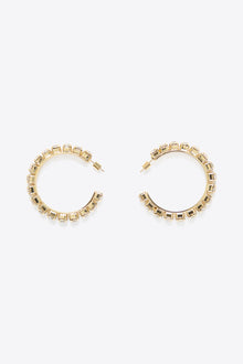 Medium Classic Round Hoops 2in | Clear/Gold