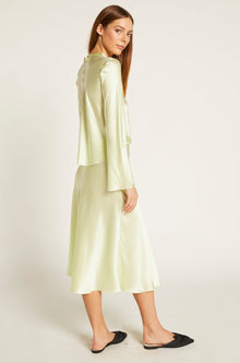 GINIA Silk Cardi Skirt Lime Creme