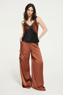 The Sadie Top in Gingerbread & Black - 100% Silk by Ginia RTW