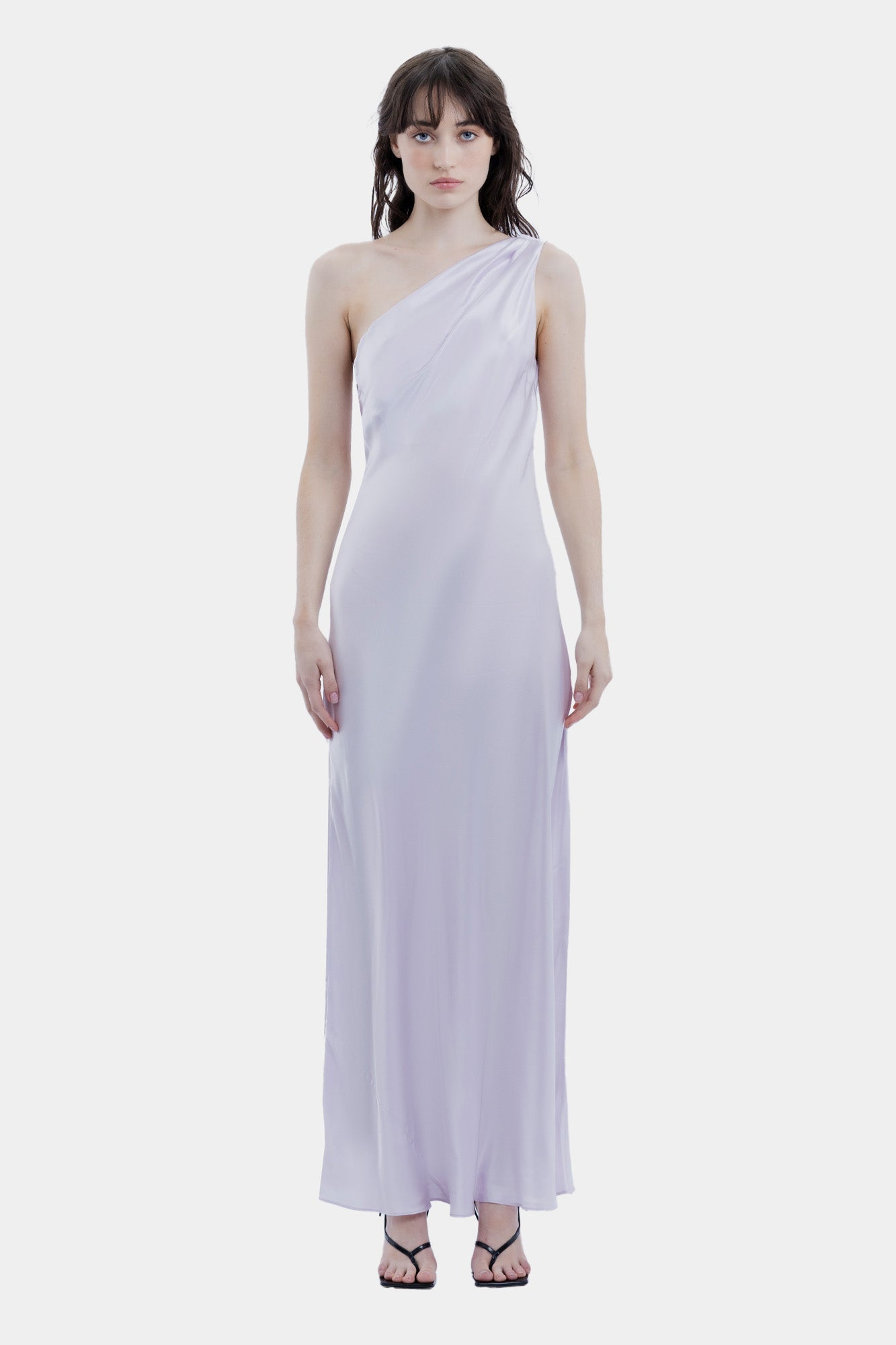 The Asym Cowl Maxi Dress By GINIA In Lilac Ash