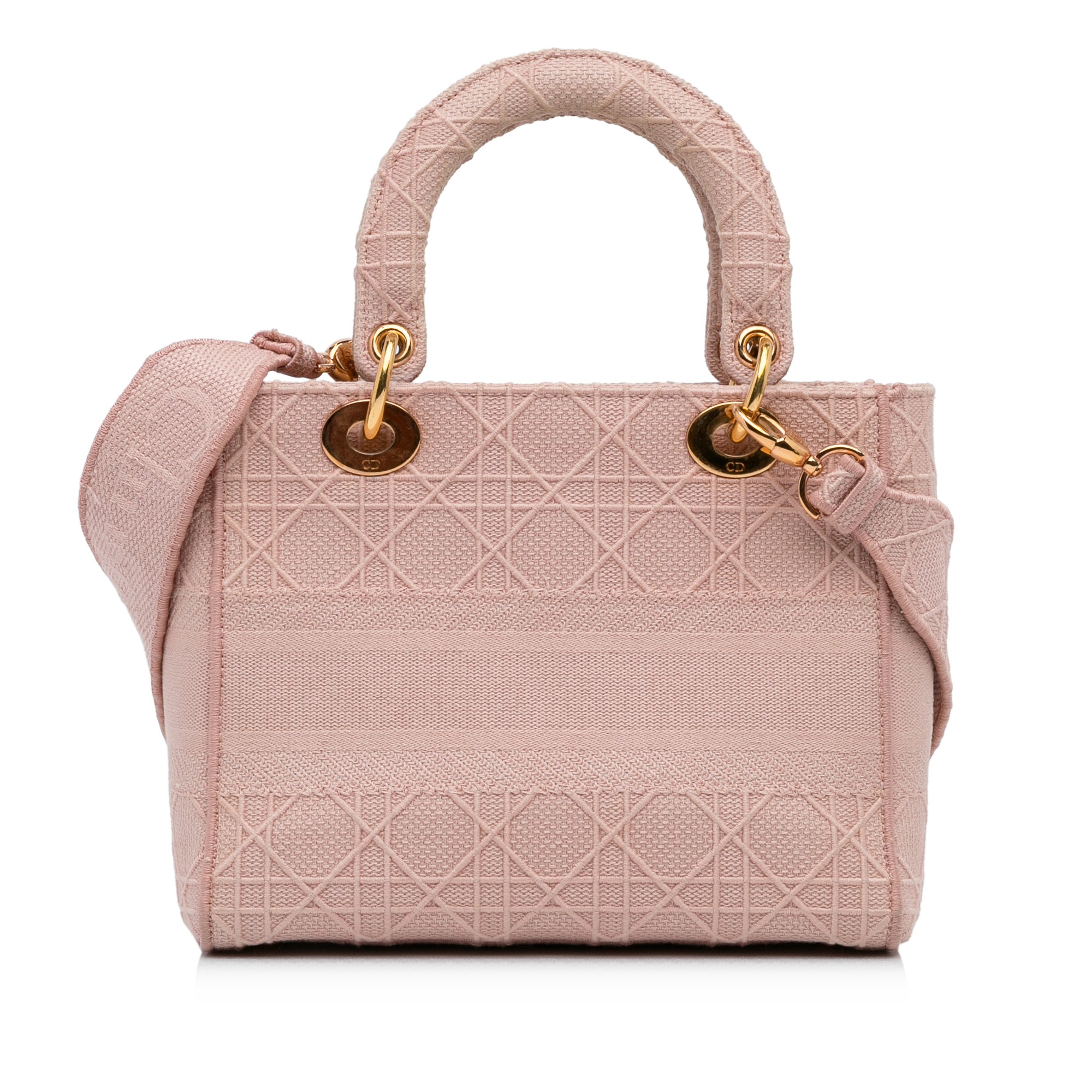 Dior | Pre-Owned Medium Canvas Cannage Lady D Lite | Pink