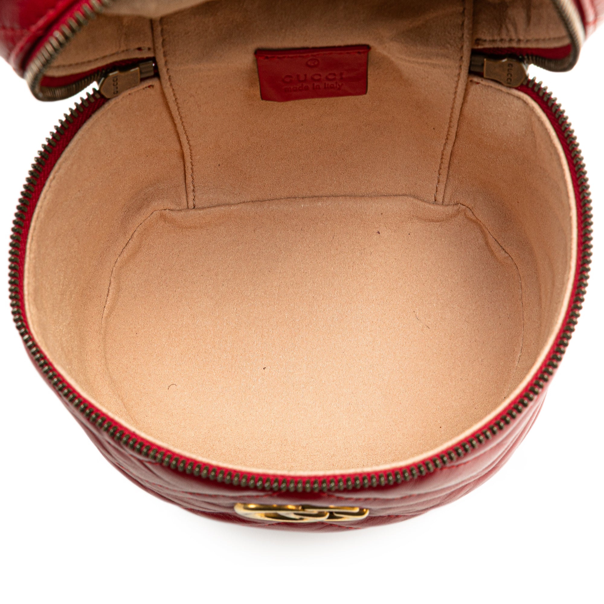 Gucci | Pre-Owned GG Marmont Round Matelasse Leather Backpack | Red