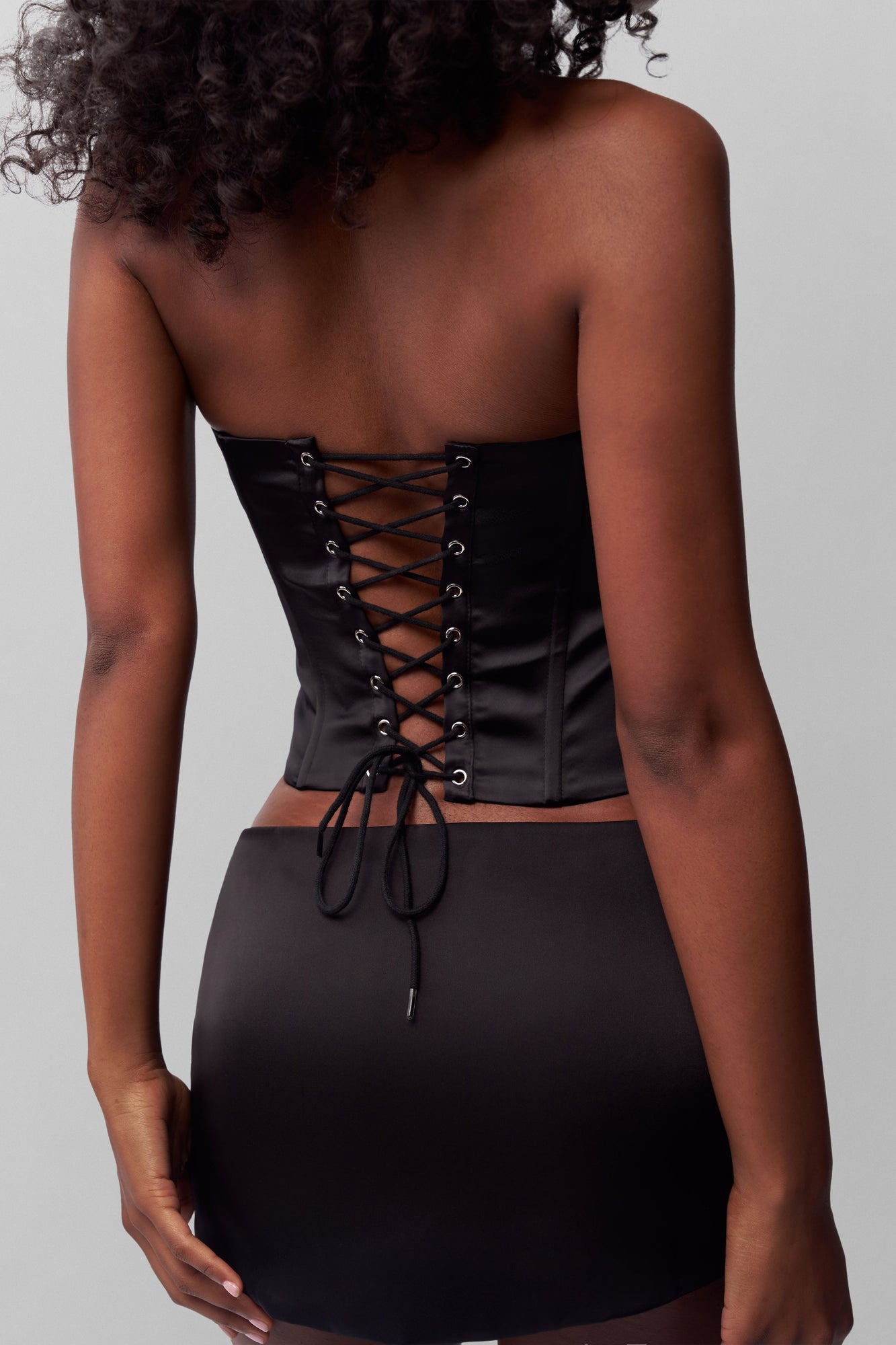 Womens | Satin Corset | Black