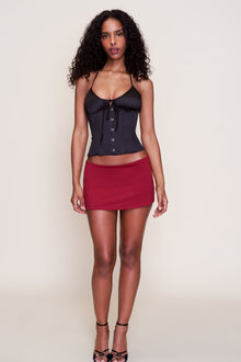 Womens | Micro Mini Stretch Skirt | Bordeaux