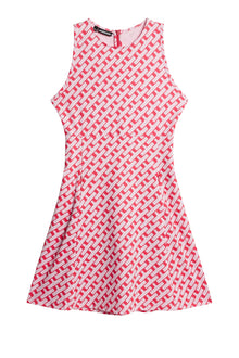 Cora Print Dress in Tour Geo Pink M by J.Lindeberg