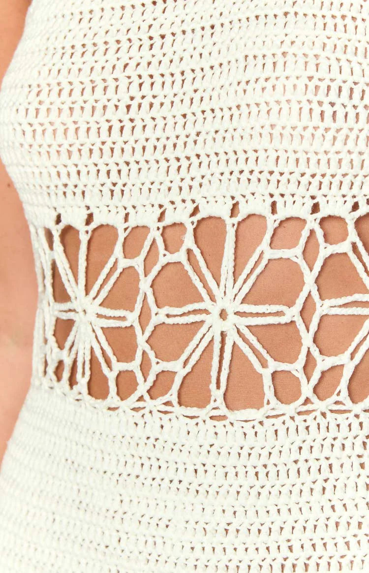Gyanna Crochet Mini Dress | Cream