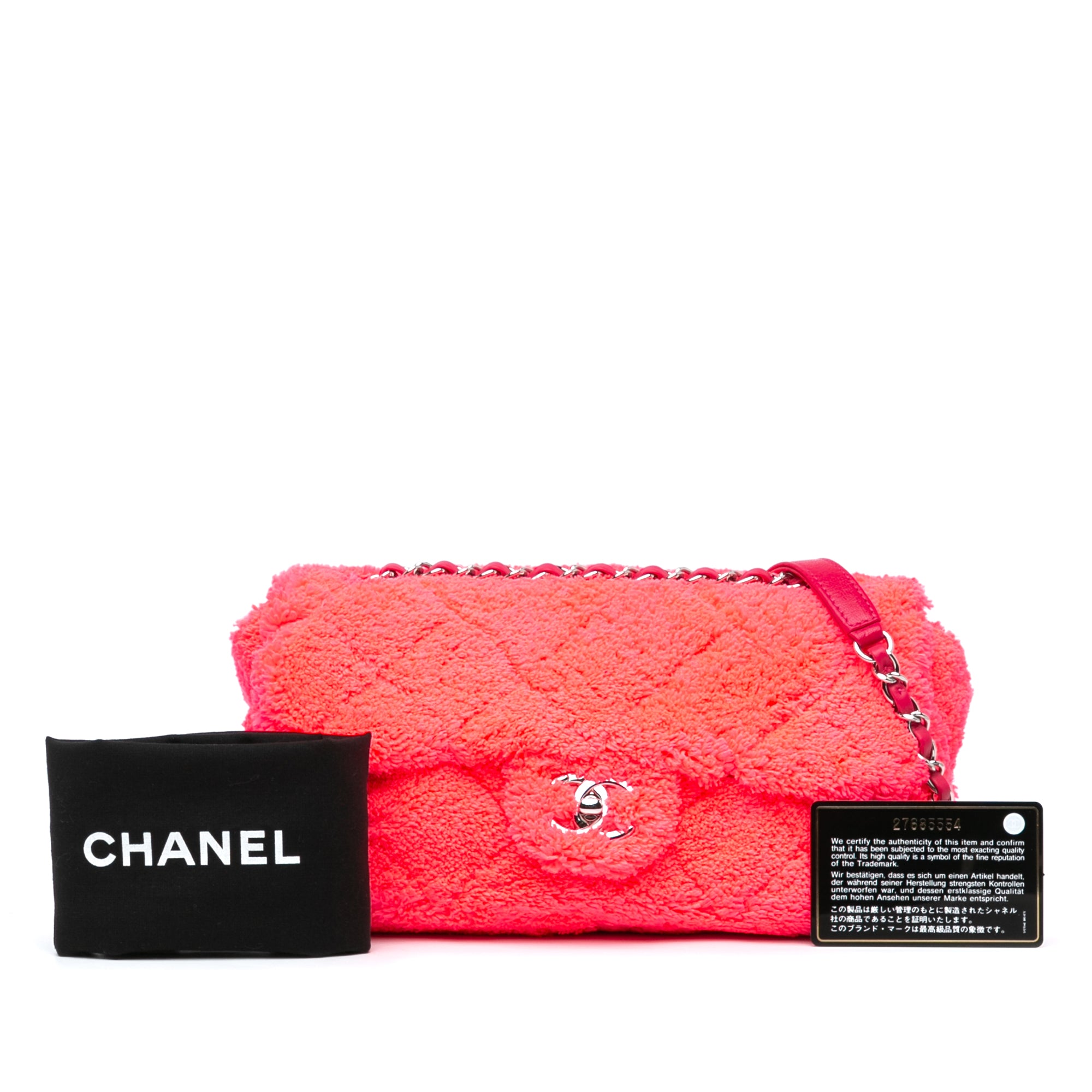 Chanel | Pre-Owned Medium Quilted Terry Cloth Coco Beach Flap | Pink/Hot Pink