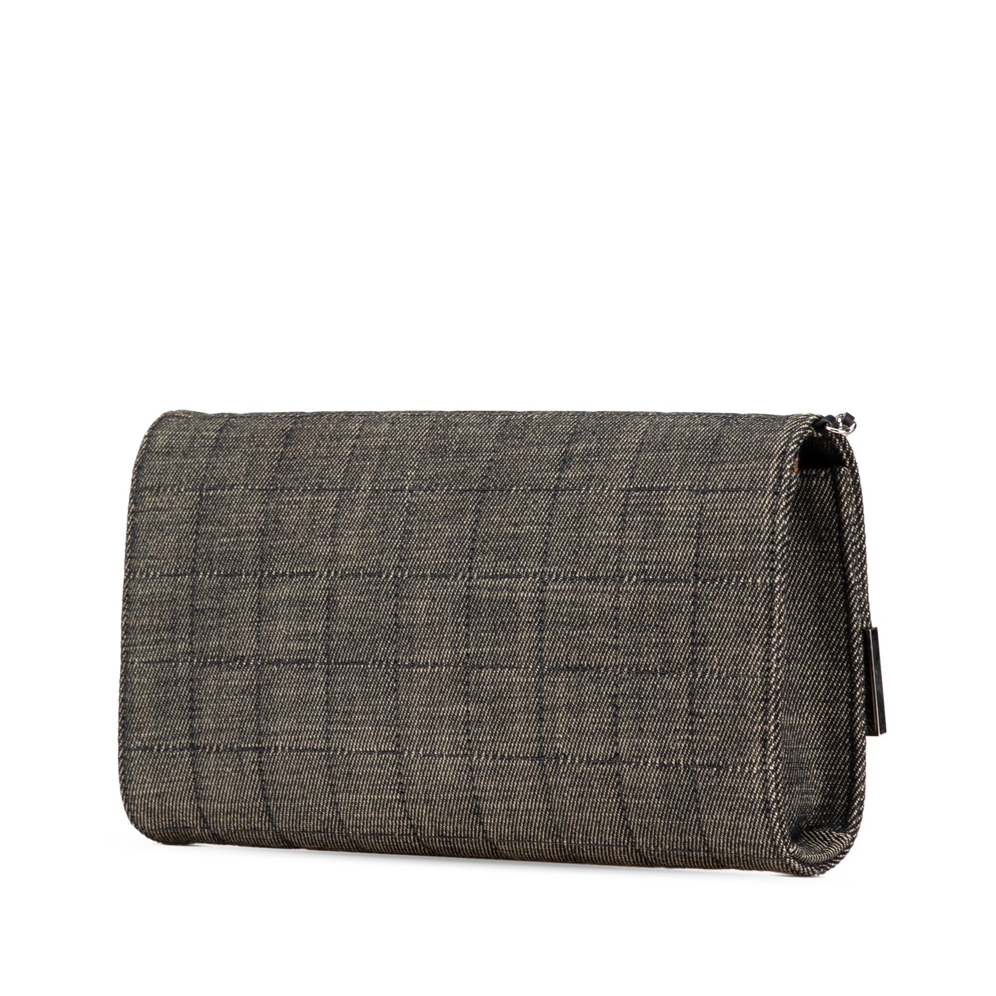 Chanel | Pre-Owned CC Choco Bar Denim Chain Flap | Gray