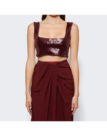 Galvan | Women | Sequin Beating Heart Crop Top Blood | Red