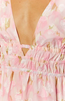 Genovia Floral Chiffon Mini Dress | Pink