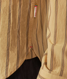 Giles Stripe Tailored Fit Classic Collar Long-Sleeve Stripe Cotton Shirt | Macchiato