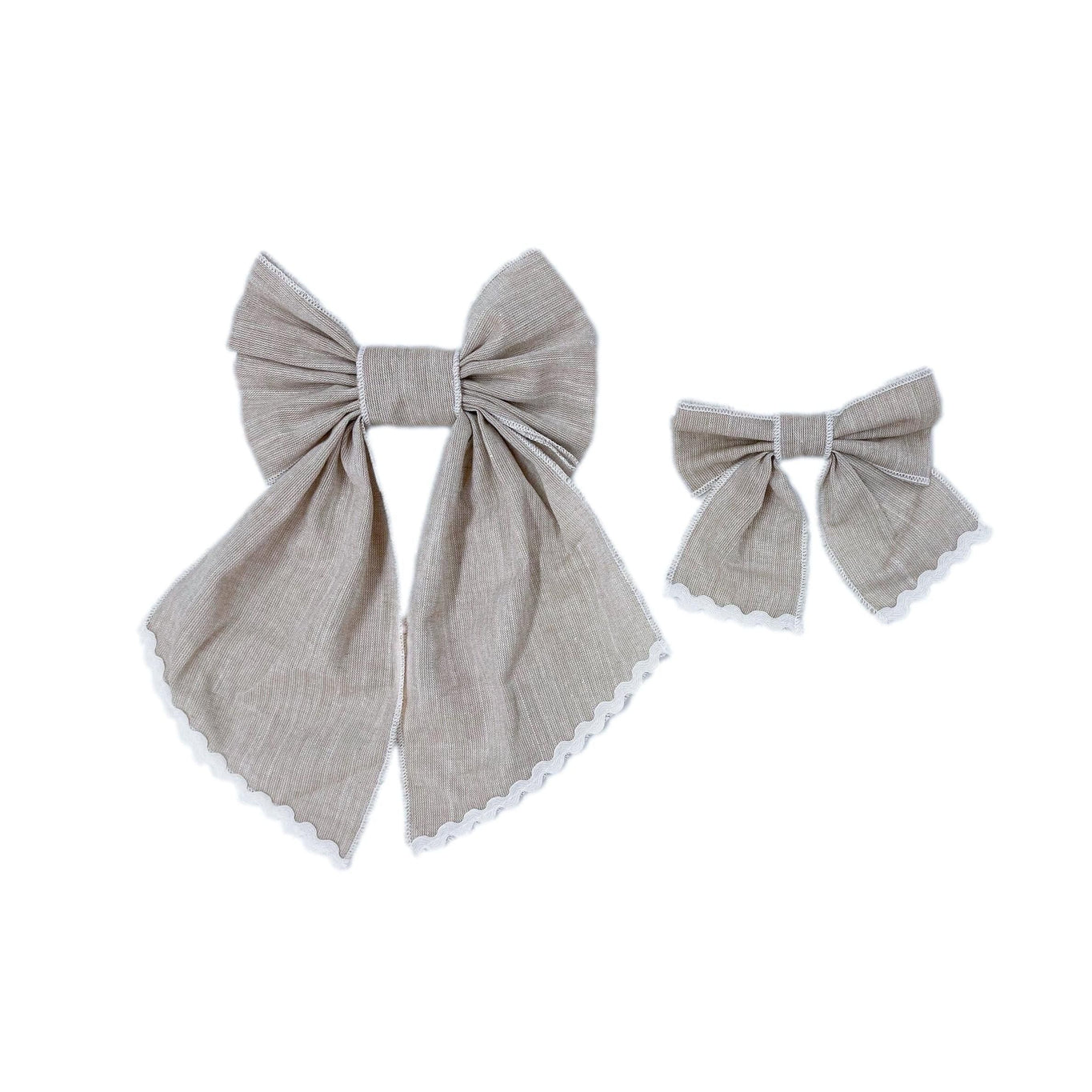 Girl | Ashlyn Linen Hair Bows | Beige