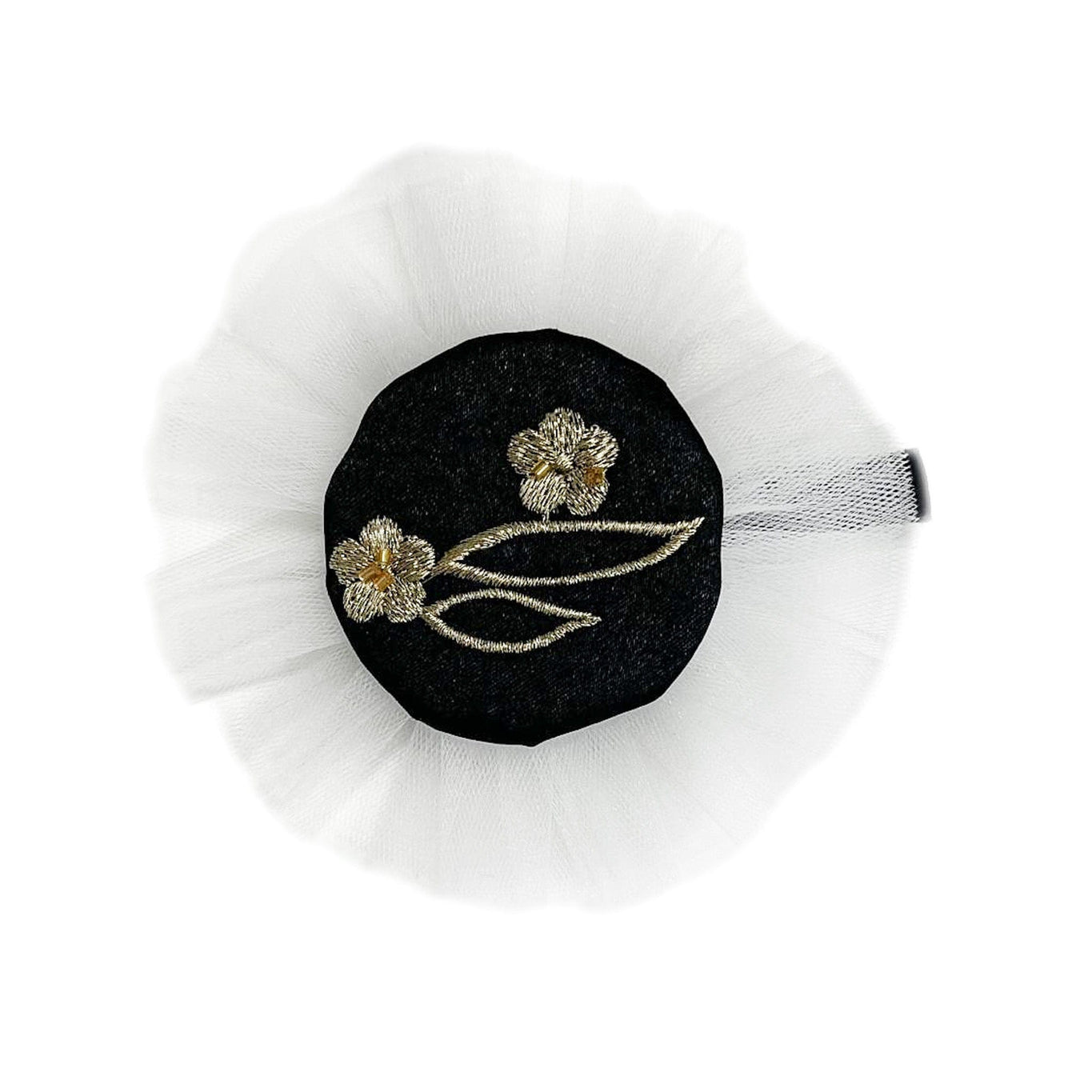 Girl | Aurora Embroidered and Hair Clip | White x Black