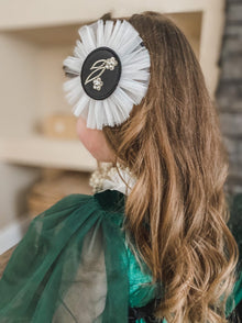Girl | Aurora Embroidered and Hair Clip | White x Black