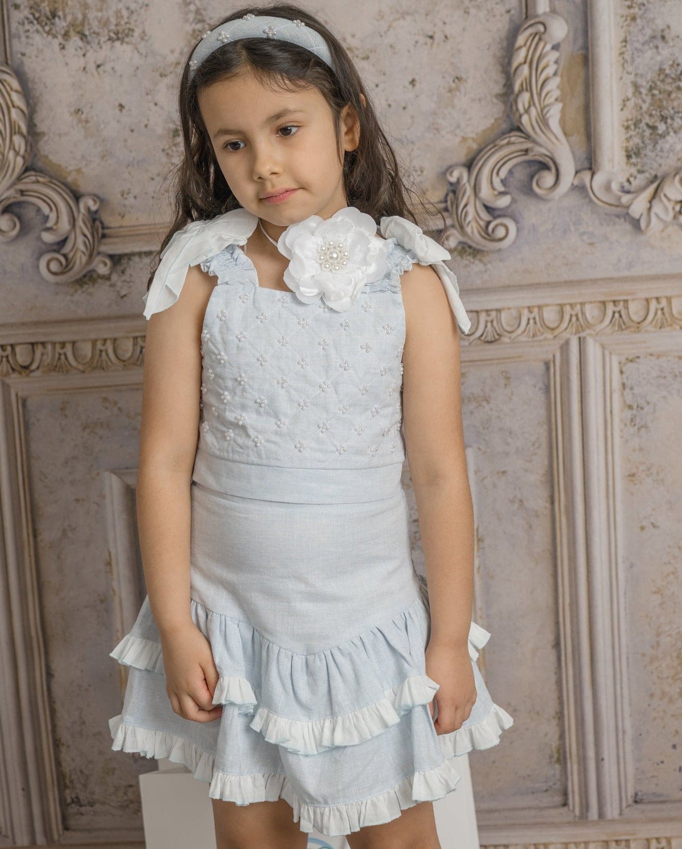 Girl | Charlotte Baby Blue Skirt and Top Set