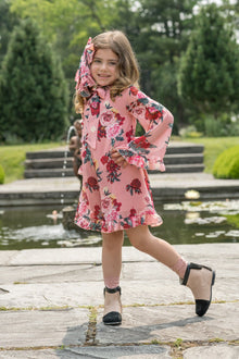 Girl | Flora Flower Print Jumpsuit | Pink