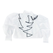 Girl | Gwen Blouse With Ruffle Trim | White x black
