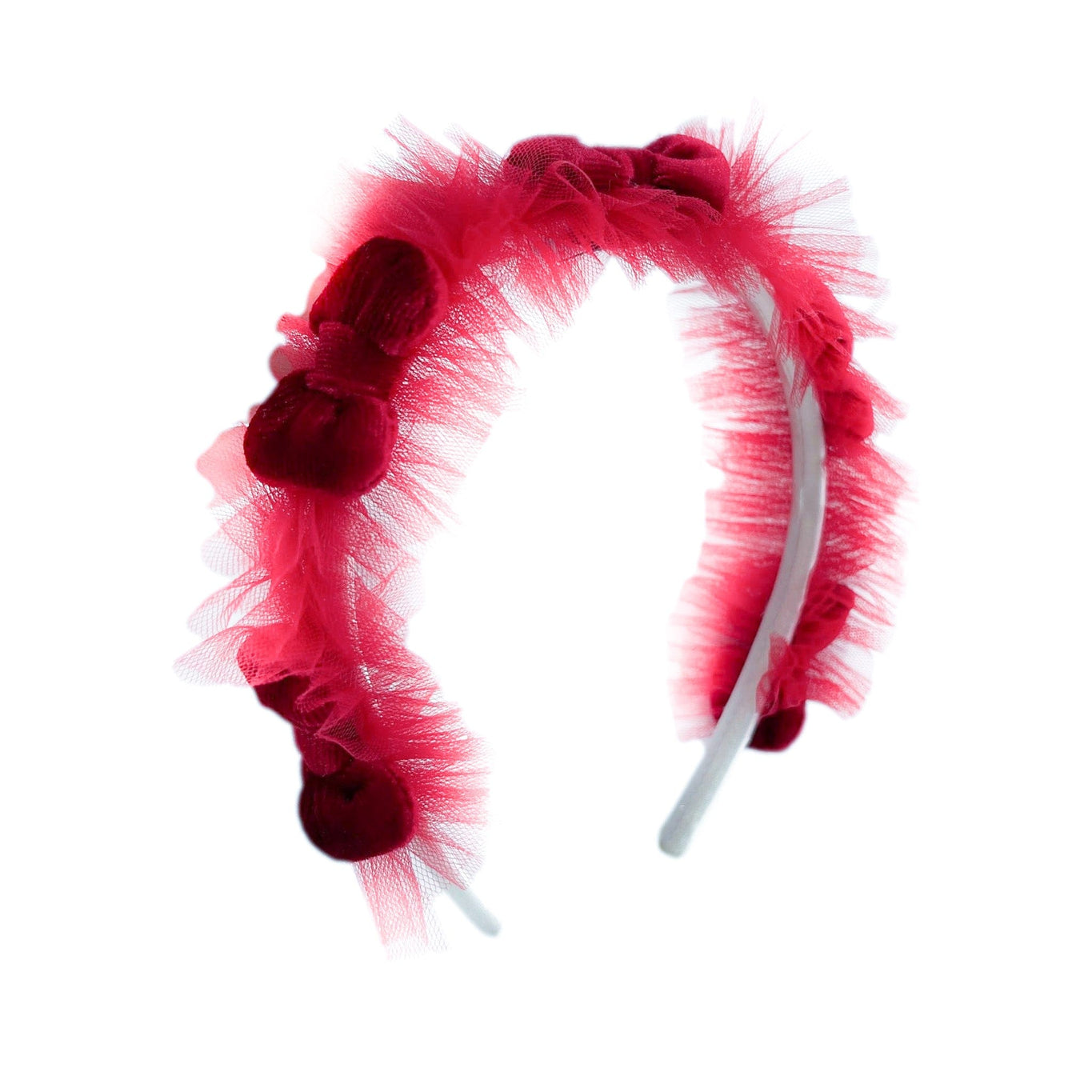 Girl | Holly Velvet Bow Headband | Red