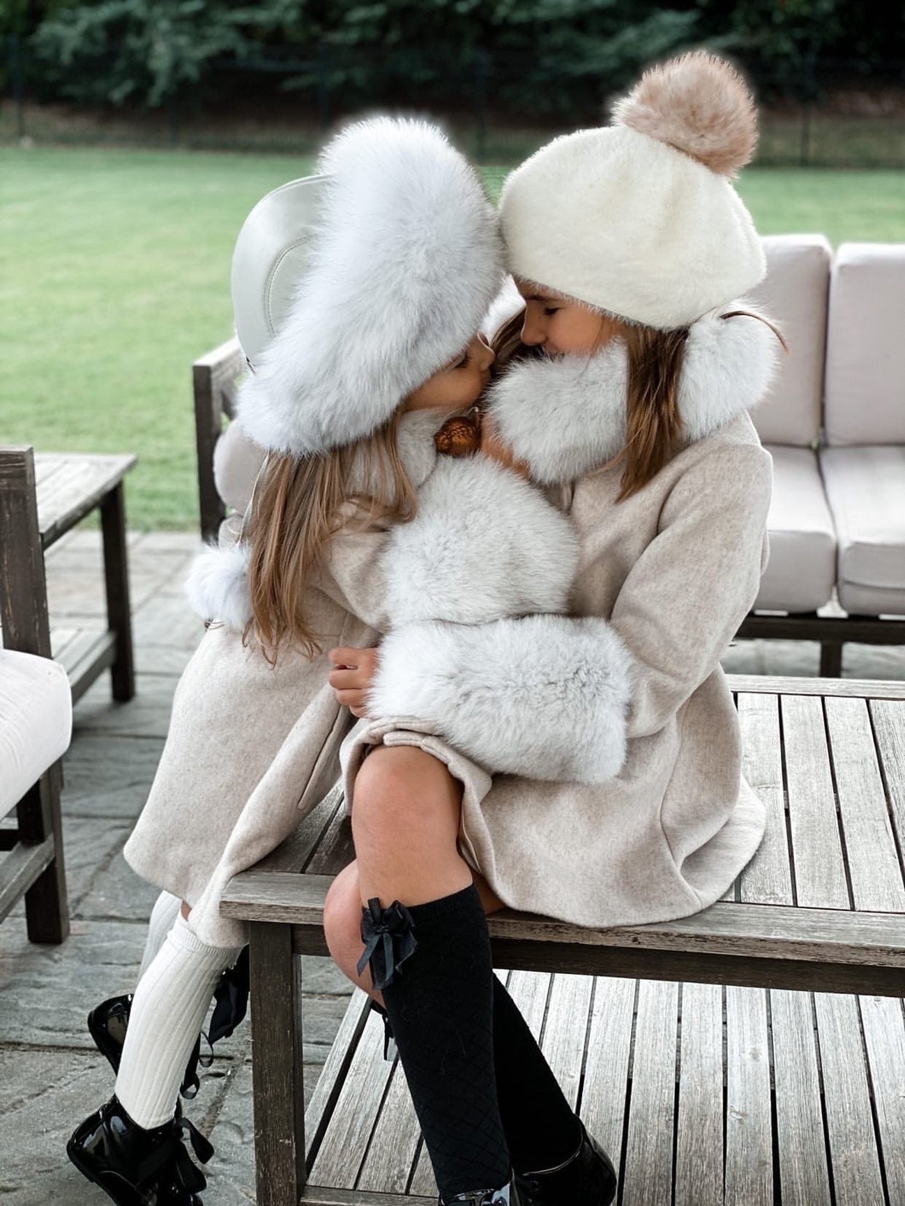 Girl | Karenina Grey Fur Wool Coat | Gray