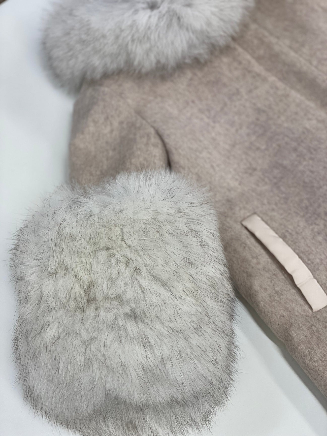 Girl | Karenina Grey Fur Wool Coat | Gray