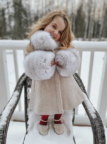 Girl | Karenina Grey Fur Wool Coat | Gray