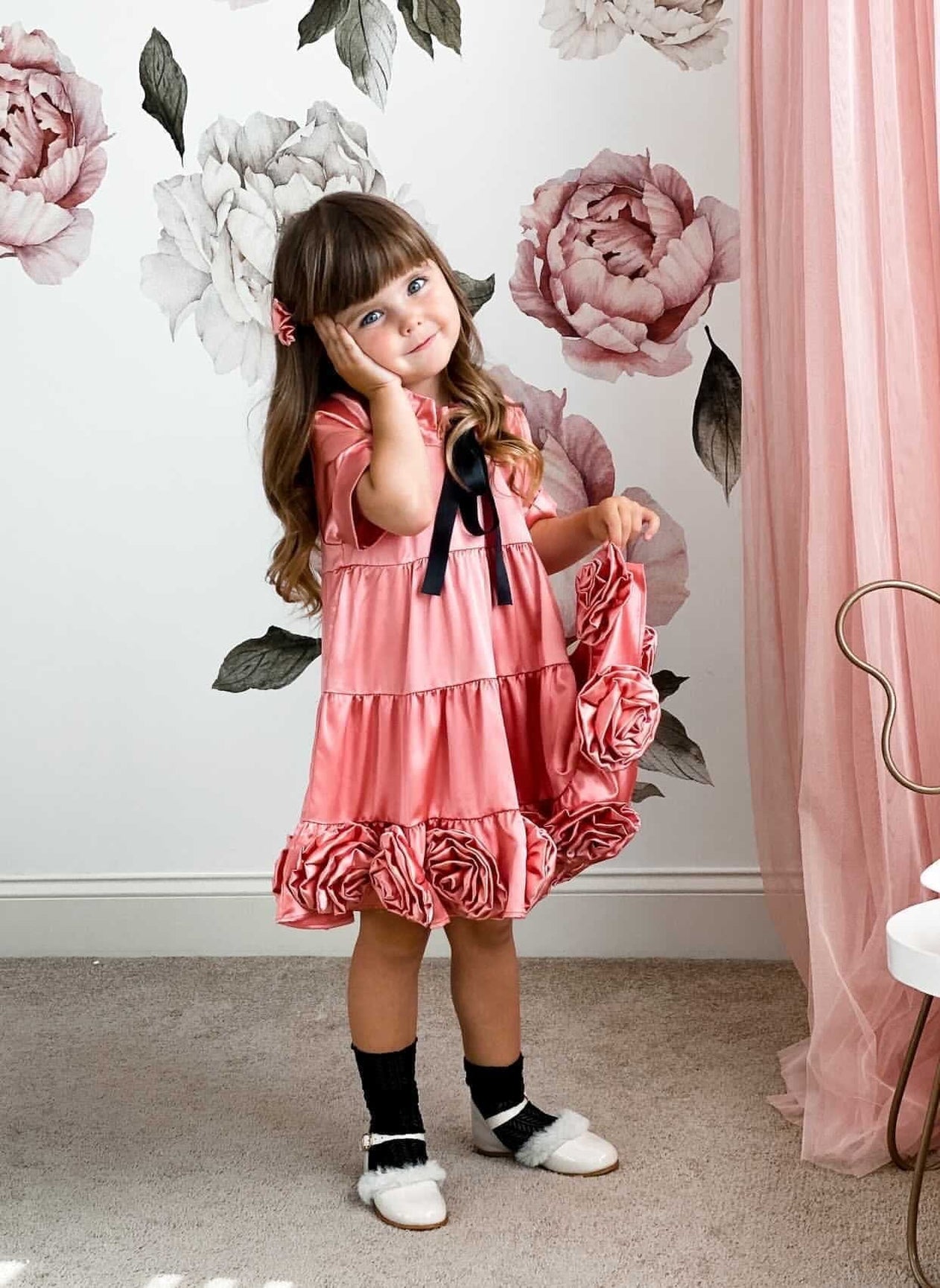 Girl | Satin Dress | Rose