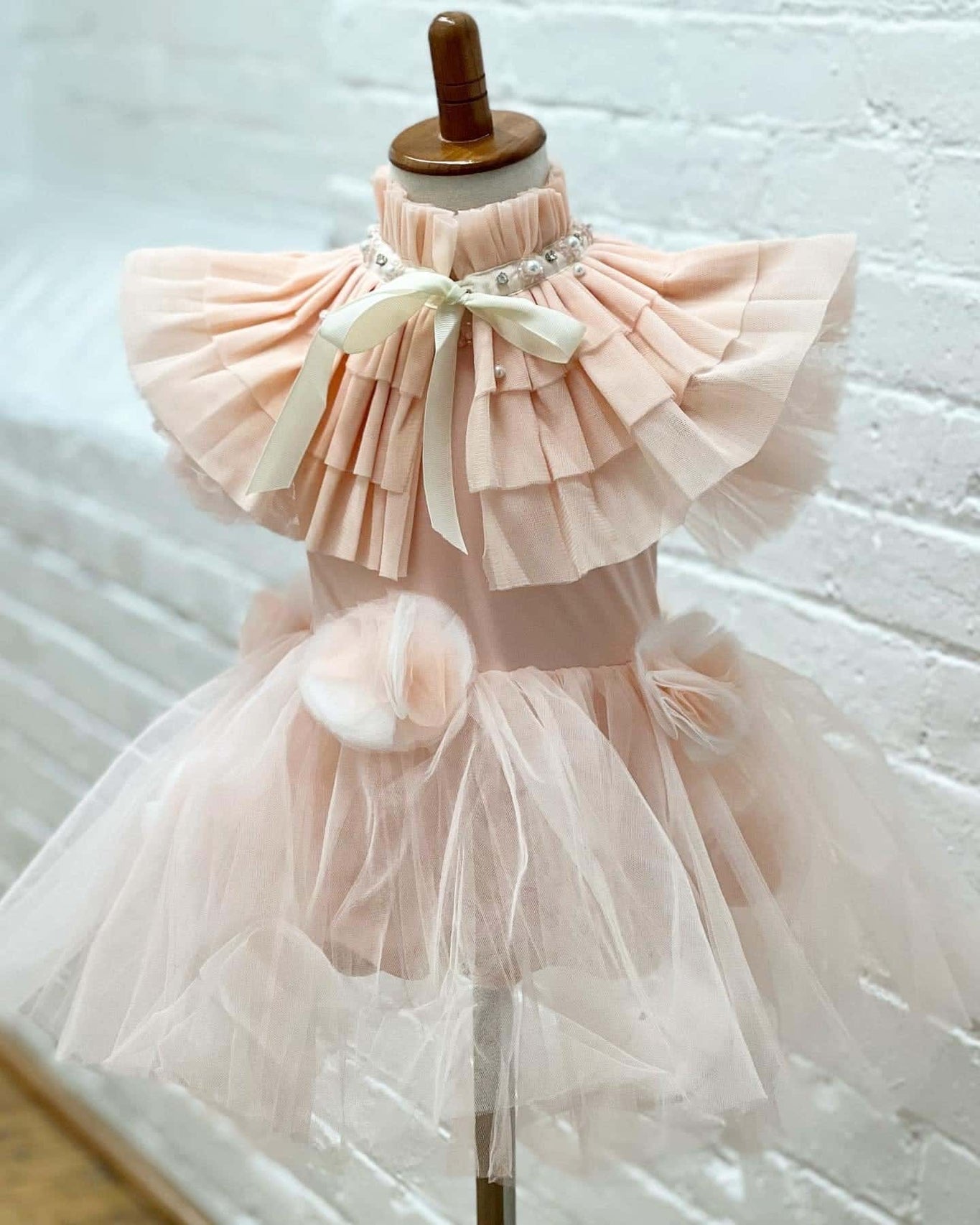Girl | Sugar Plum Victorian Tulle Cape | Peach
