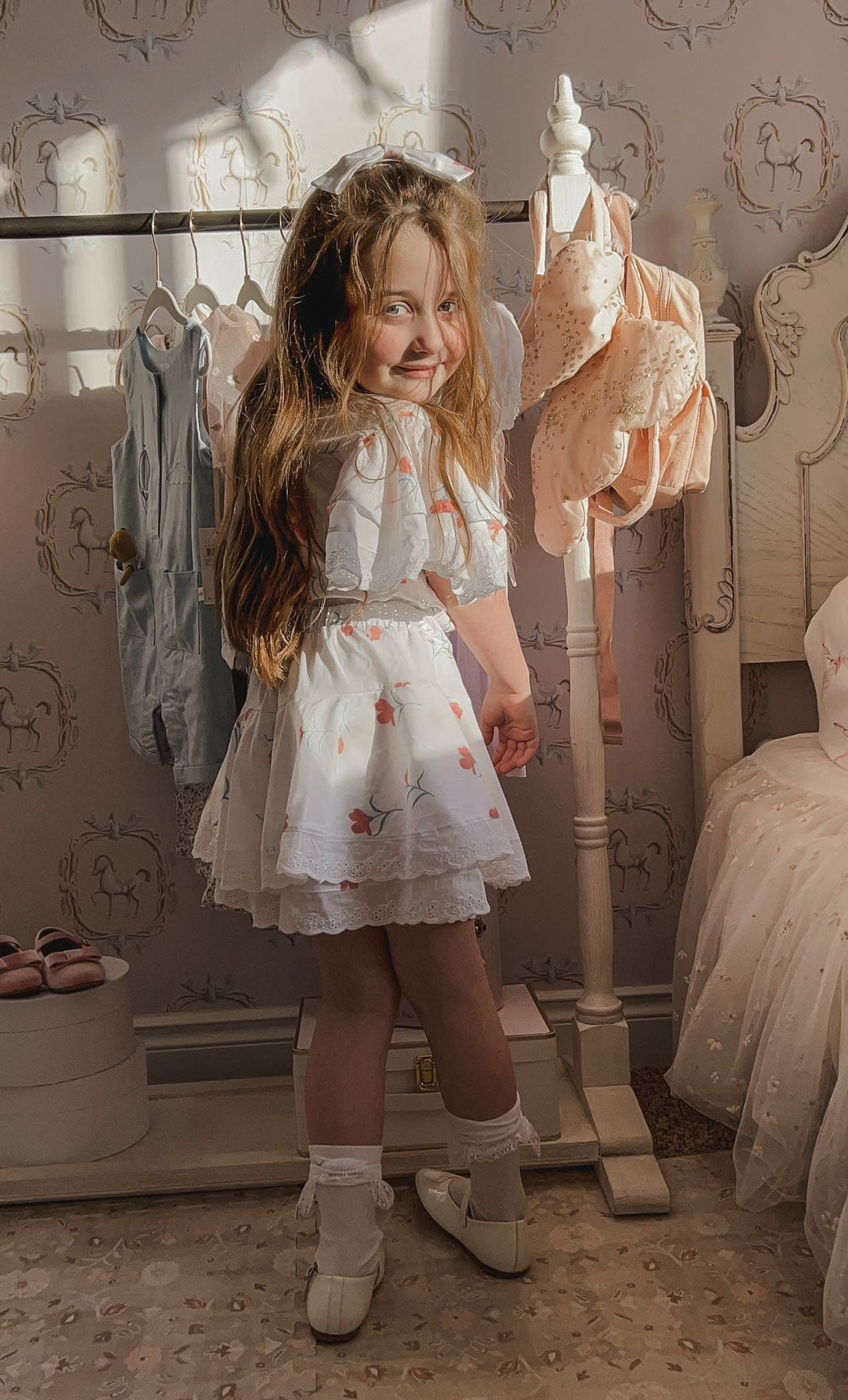 Girl | Tulip Cotton Blouse and Shorts Set
