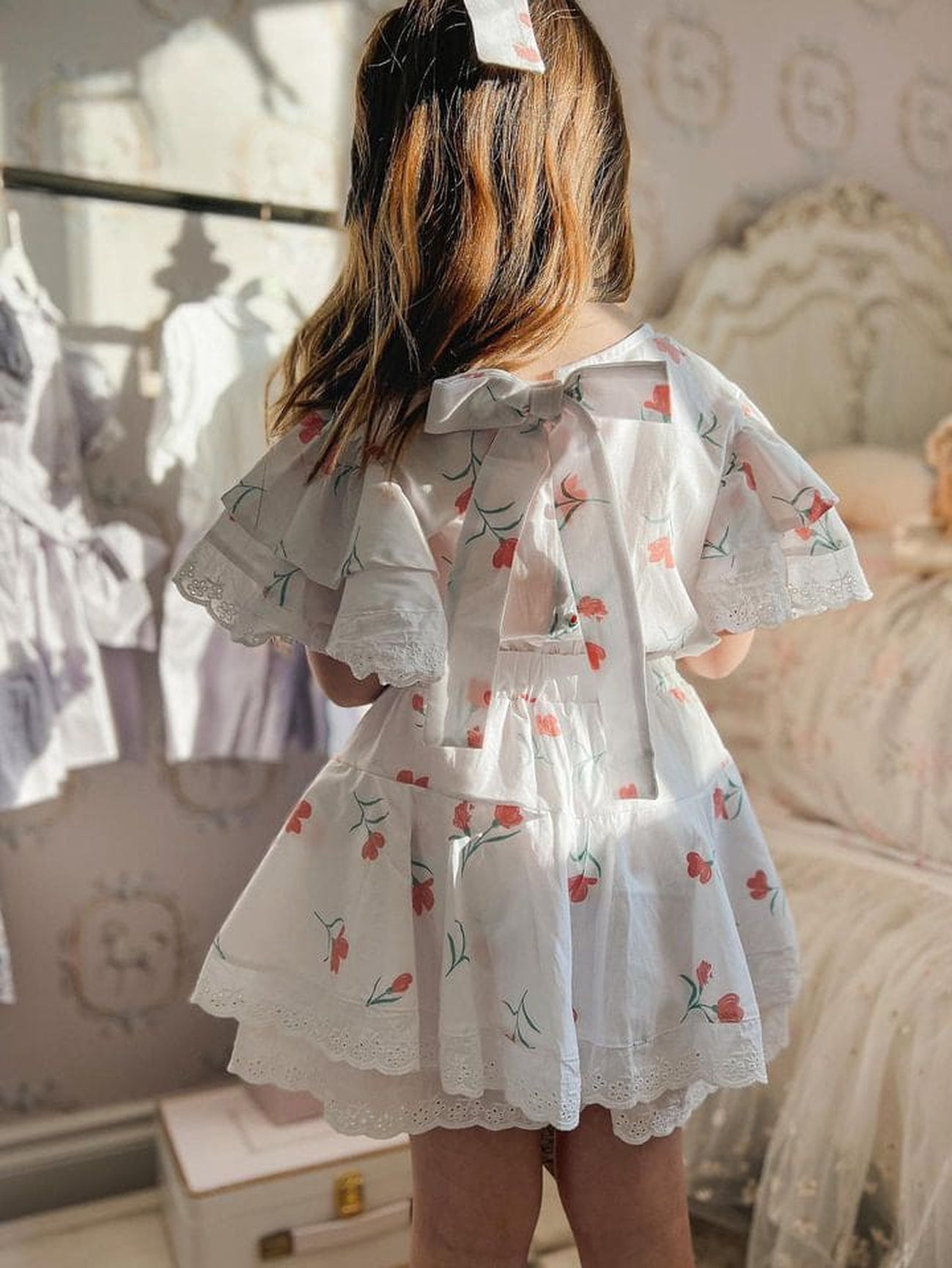 Girl | Tulip Cotton Blouse and Shorts Set