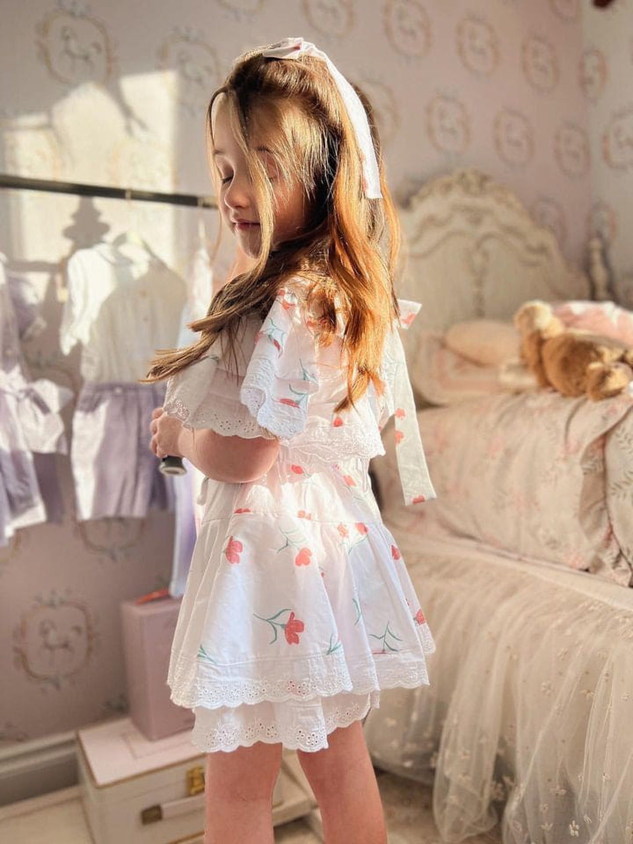 Girl | Tulip Cotton Blouse and Shorts Set