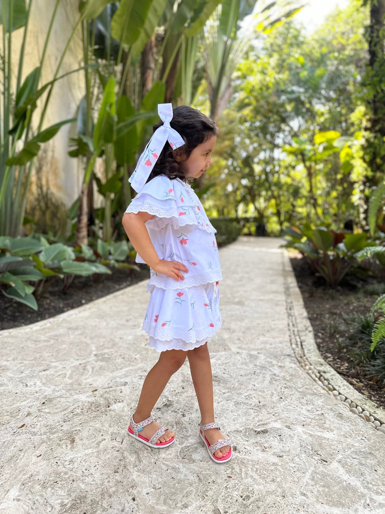 Girl | Tulip Cotton Blouse and Shorts Set