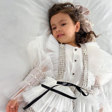 Girl | Vera Tweed Blouse and Skirt Set | White x Gray