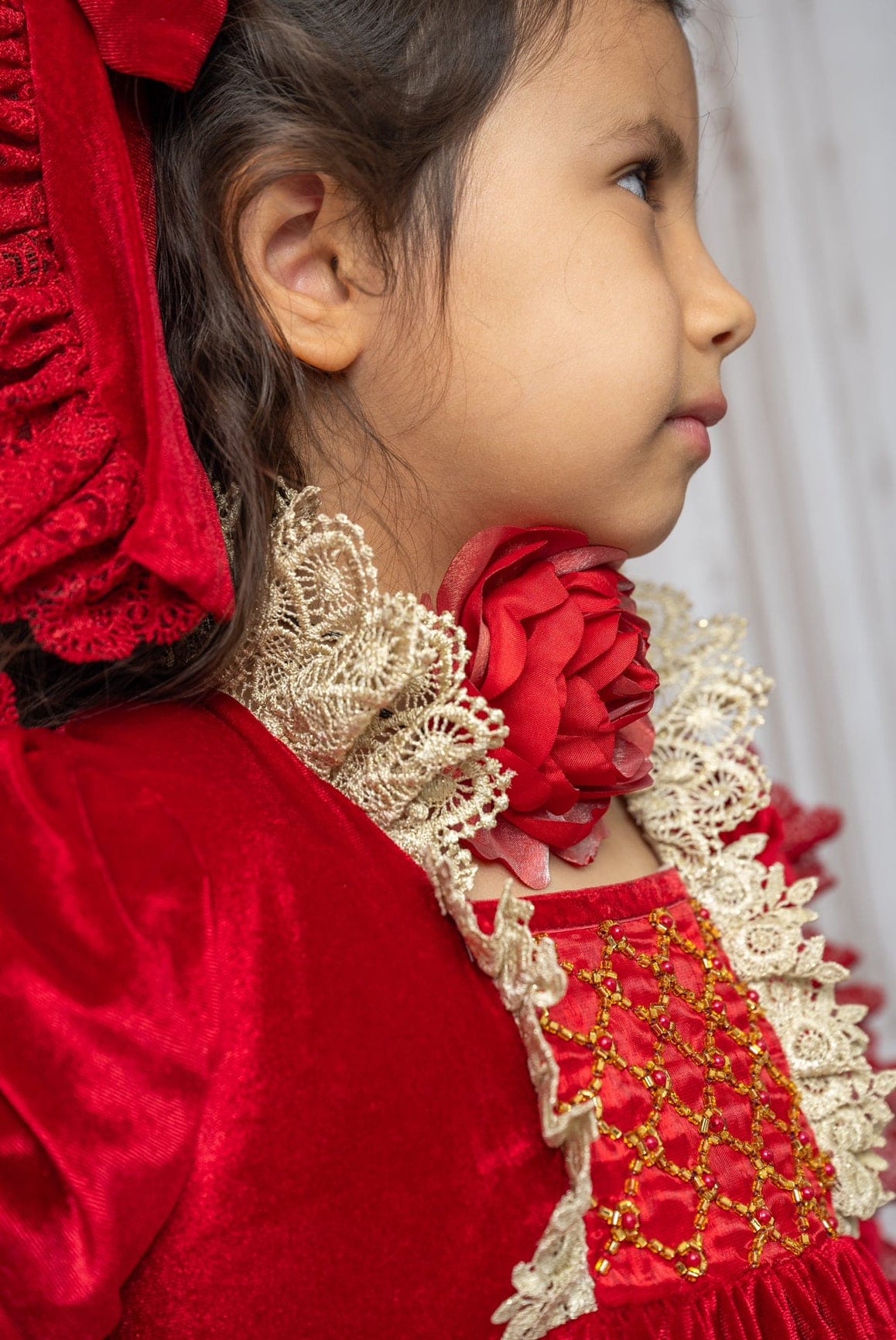 Girl | Victoria Velvet Dress | Red