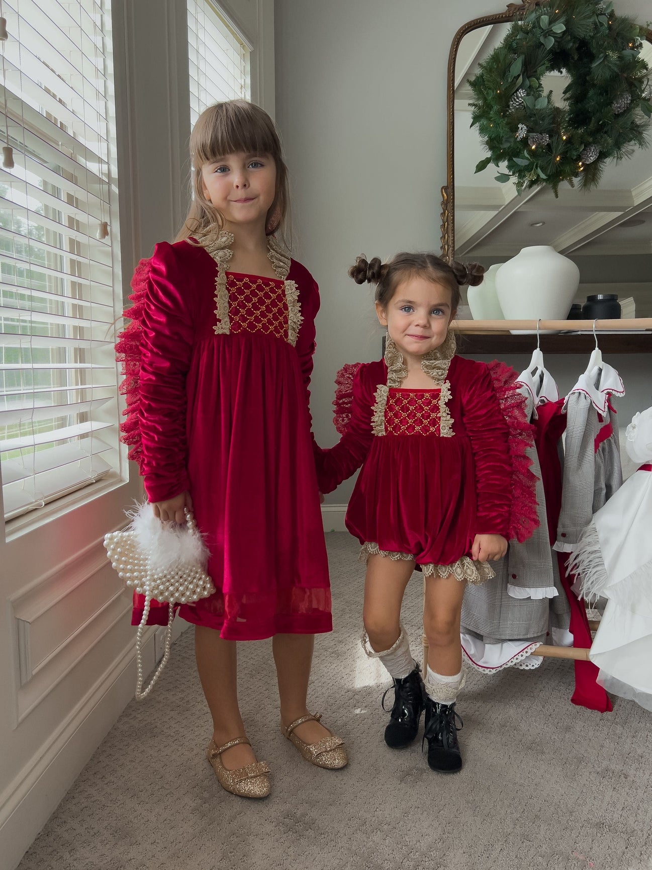 Girl | Victoria Velvet Dress | Red