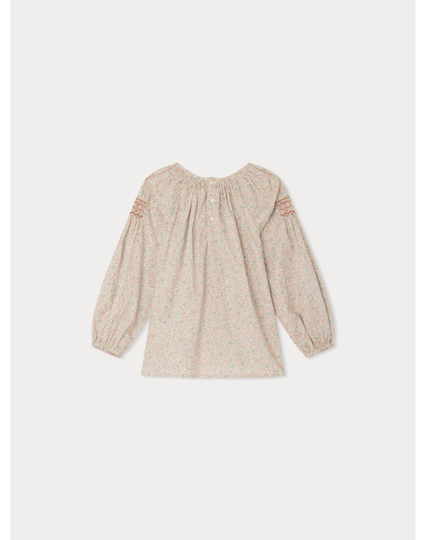 Girls | Poldie Smocked Blouse Flowers | 10Y-12Y | Pink