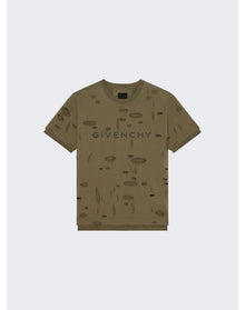 Givenchy | Men | Destroyed Layered T-shirt | Khaki
