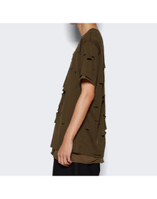 Givenchy | Men | Destroyed Layered T-shirt | Khaki