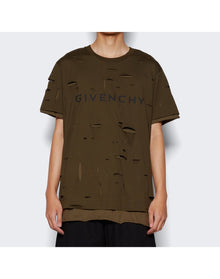 Givenchy | Men | Destroyed Layered T-shirt | Khaki
