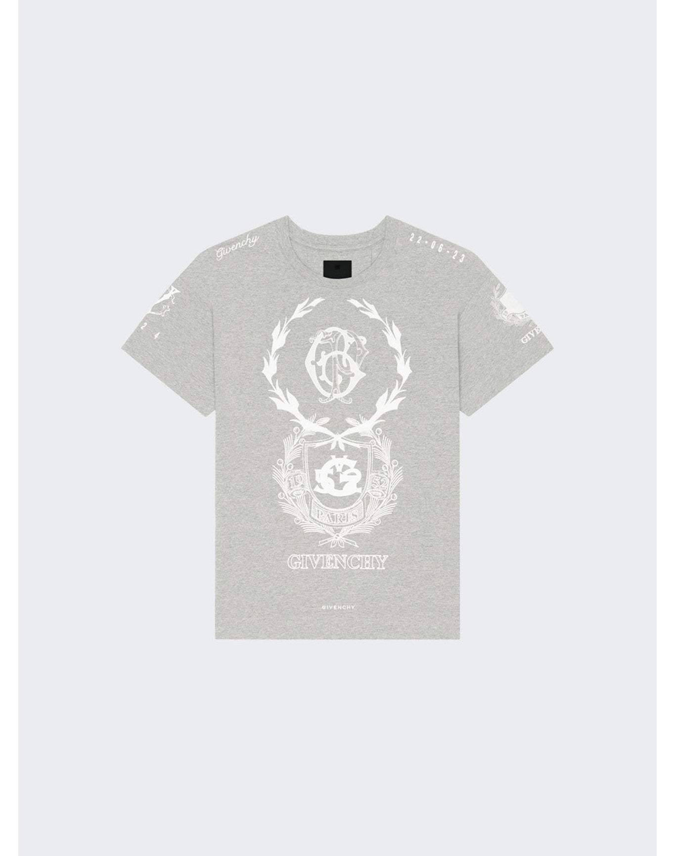 Givenchy | Men | Graphic Crest Tee | Light Grey Mélange