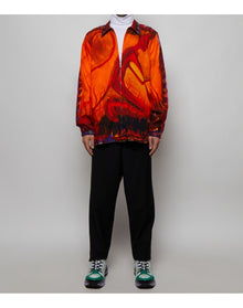 Givenchy | Men | Zipped Devil Print Shirt | Orange x Red