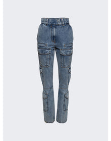 Givenchy | Women | Cargo Boot Cut Jeans | Light Blue