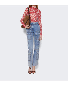 Givenchy | Women | Cargo Boot Cut Jeans | Light Blue
